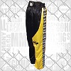 FIGHTERS - Pantalones de Kickboxing / Satín / Negro-Amarillo