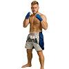 FIGHTERS - Shorts de Muay Thai / Blanc-Bleu
