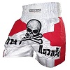 FIGHTERS - Muay Thai Shorts / Skull / Weiss-Rot