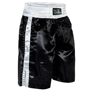 FIGHT-FIT - Boxing Shorts / Boxhosen / Long Cut / Schwarz-Weiss / Small