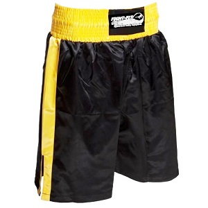 FIGHT-FIT - Pantaloncini da Boxe / Nero-Giallo / Small