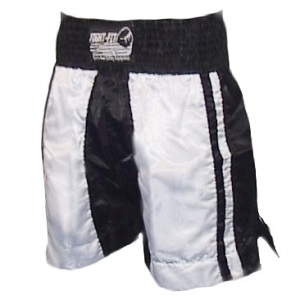 FIGHT-FIT - Boxing Shorts / Boxhosen / Schwarz-Weiss / Large