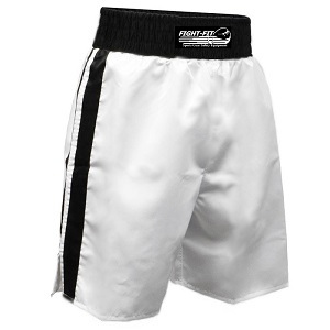 FIGHT-FIT - Boxing Shorts / Boxhosen / Weiss-Schwarz / XL