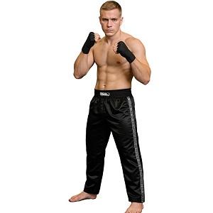 FIGHT-FIT - Kick-Boxing Hosen / Satin / Schwarz / Medium