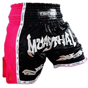 FIGHTERS - Thaibox Shorts / Elite Muay Thai / Schwarz-Pink / XS