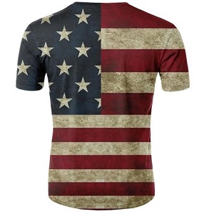 FIGHTERS - T-Shirt / Etat Unis / Rouge-Blanc-Bleu / Medium