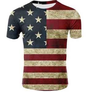 FIGHTERS - T-Shirt / USA / Rot-Weiss-Blau / XL