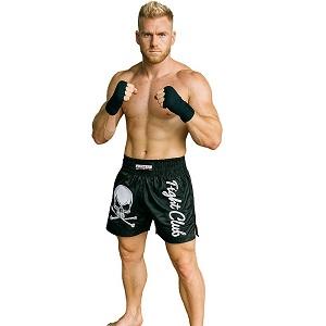 FIGHTERS - Muay Thai Shorts / Fight Club Skull / Schwarz / XXL