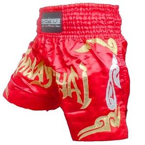 FIGHTERS - Pantaloncini Muay Thai / Rosso-Oro / Small