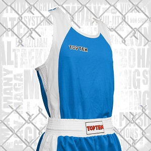 Top Ten - Men Boxing Shirt / Blau-Weiss / Small